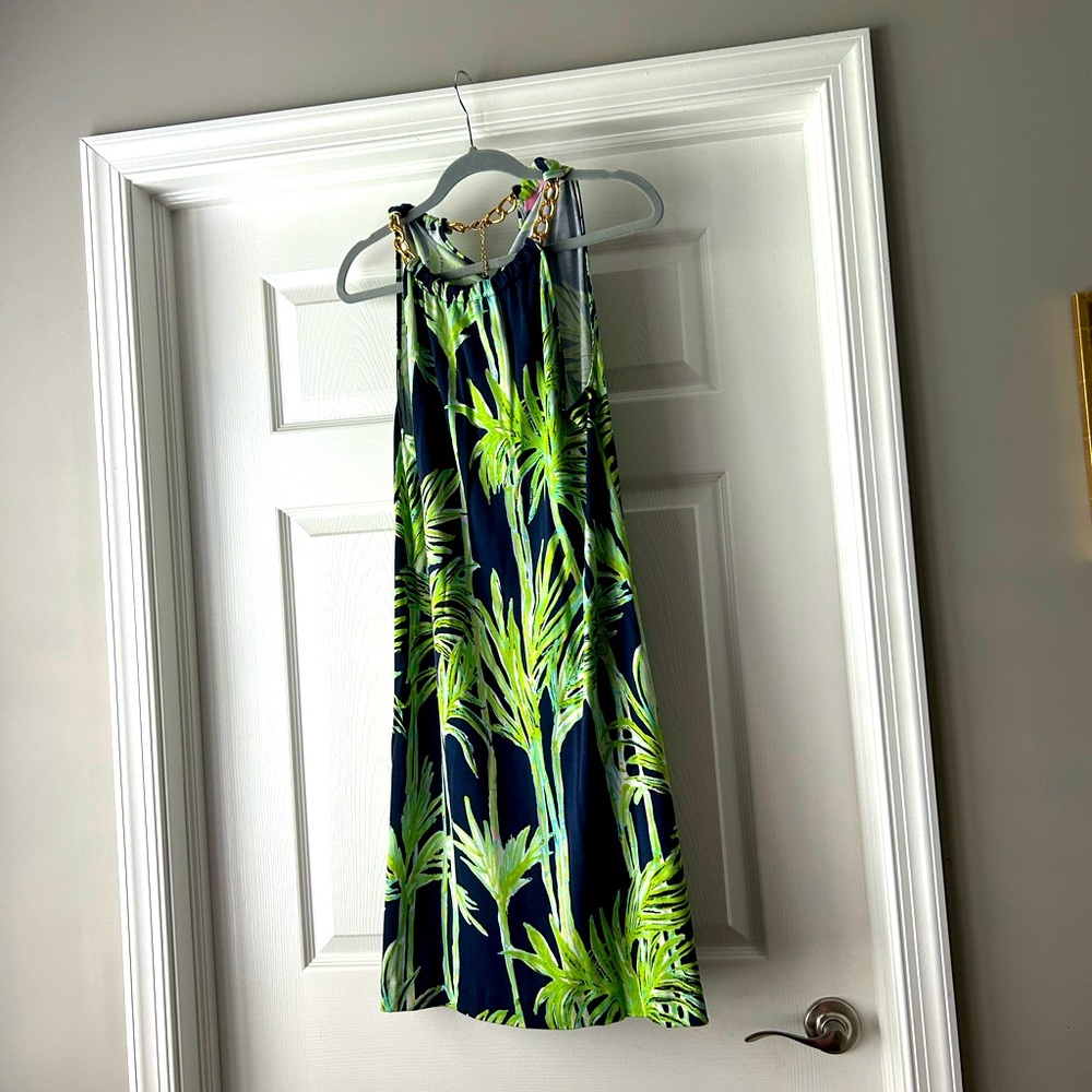 EUC Lilly Pulitzer gold chain sleeveless dress Large